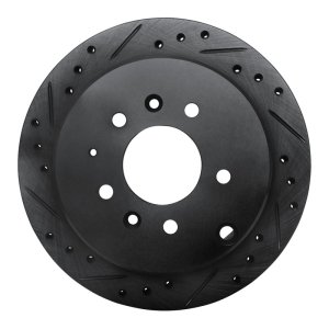 Mazda 929 Brake Rotor (1) - Rear Left - R1 Concepts - Drilled & Slotted - Black - `92-`06